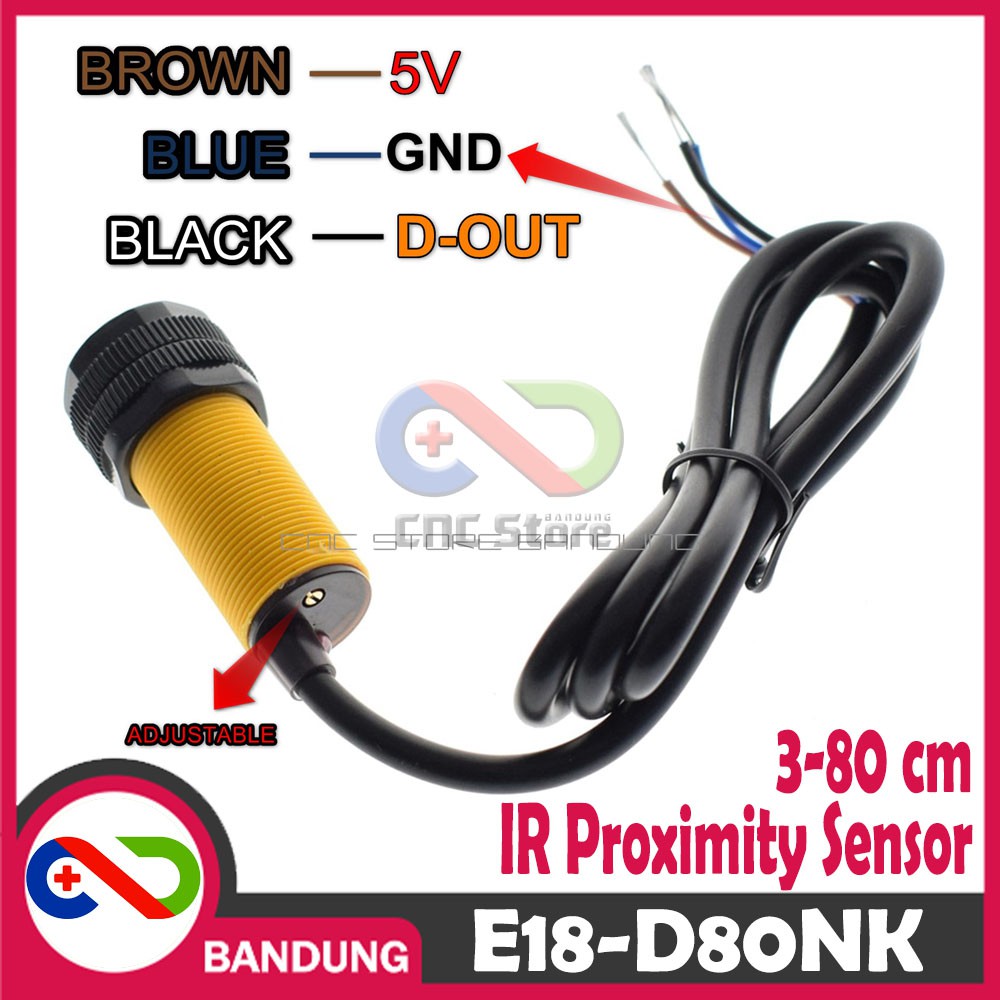 E18-D80NK SENSOR JARAK ADJUSTABLE INFRARED SENSOR SWITCH 3-80CM PROXIMITY DETECTION RANGE DISTANCE