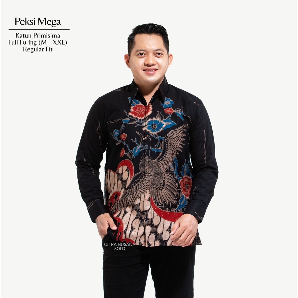 PEKSI MEGA Kemeja Batik Pria Full Furing Bahan Katun Primisima