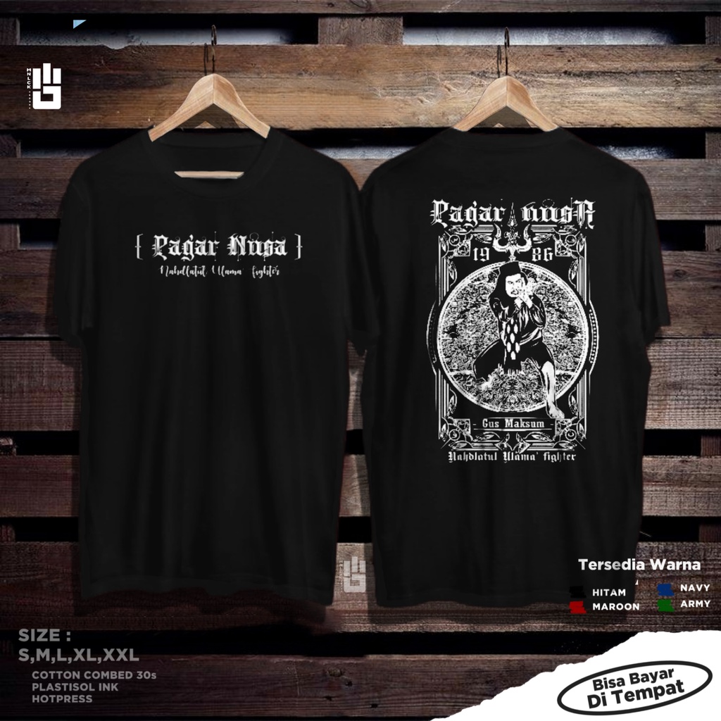 Kaos Santri Pencak Silat  Pagar Nusa Gus Maksum Distro Pria Wanita Baju PN NU Salafy, T-Shirt PN Ker