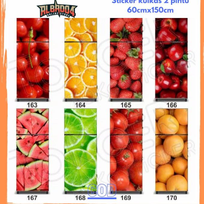 STICKER KULKAS 2 PINTU MOTIF SAYURAN FULL BODY PESAN 3 PCS