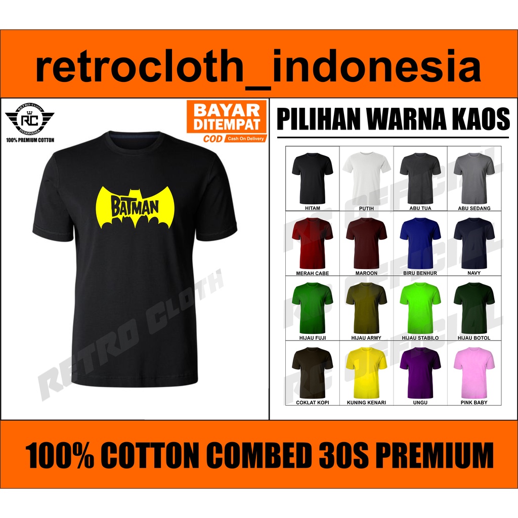 Kaos Tshirt Baju BATMAN / 1 / Kaos Tshirt Baju Pria / Kaos Tshirt Baju Wanita / Kaos Tshirt Baju Cow