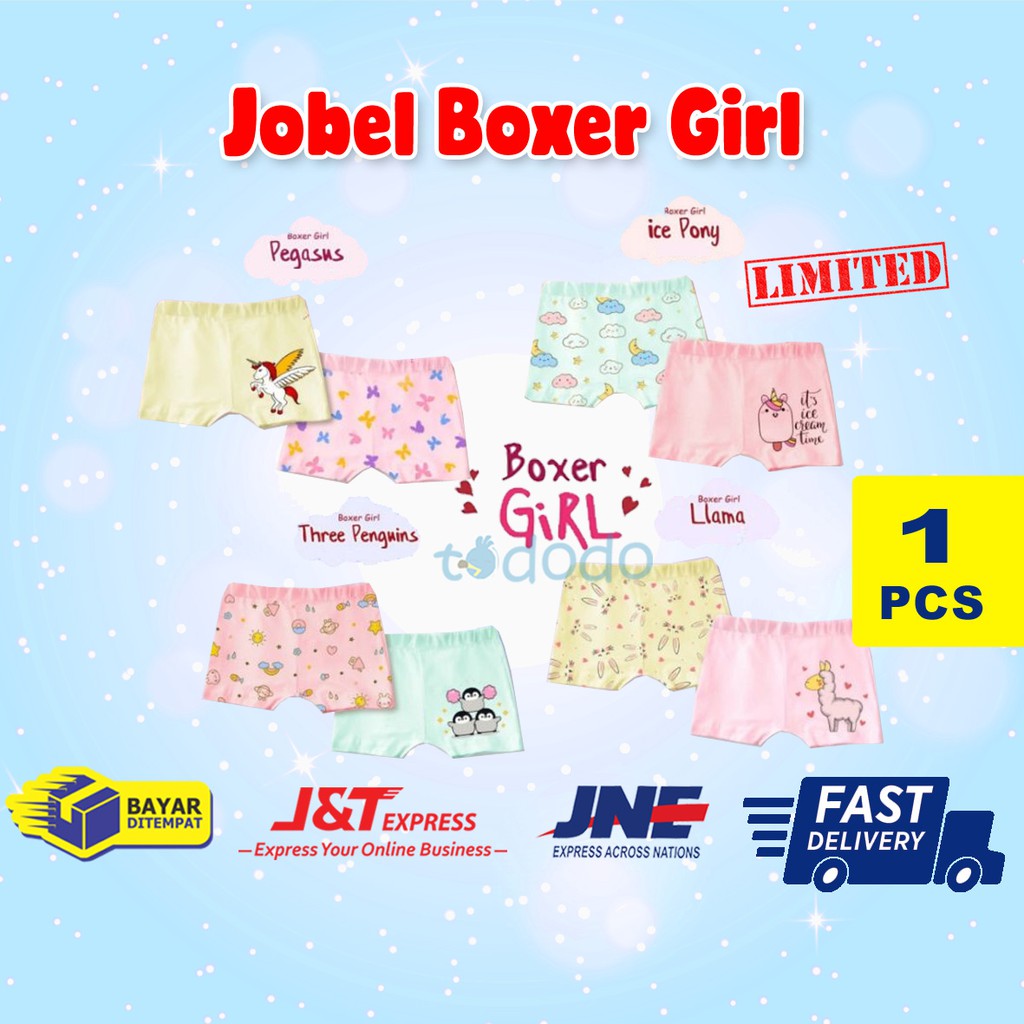 Celana Dalam Boxer Anak Perempuan 0-6 Tahun Jobel Boxer Girl 1pcs