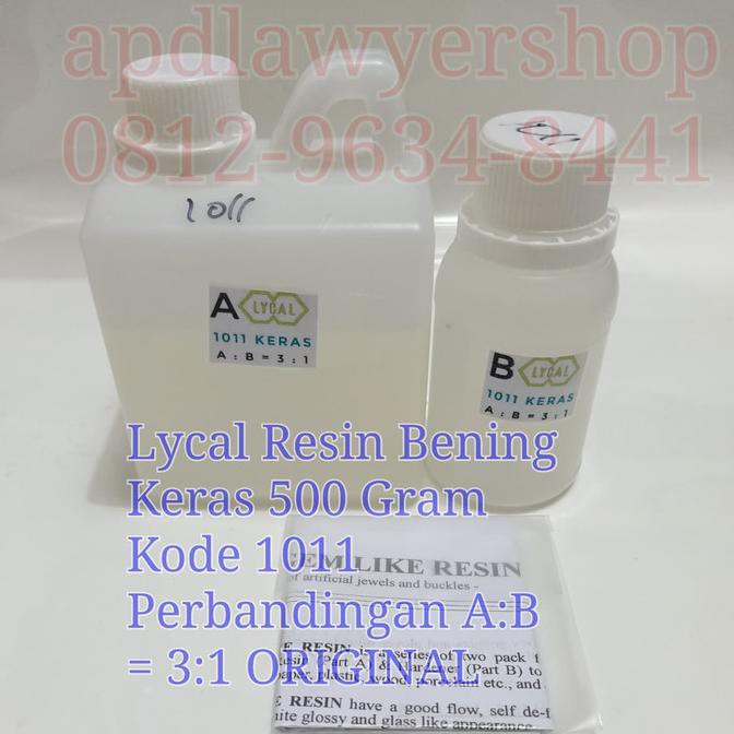 

Lycal Resin Bening Keras 500 Gram Kode 1011 A:B=3:1 ORIGINAL