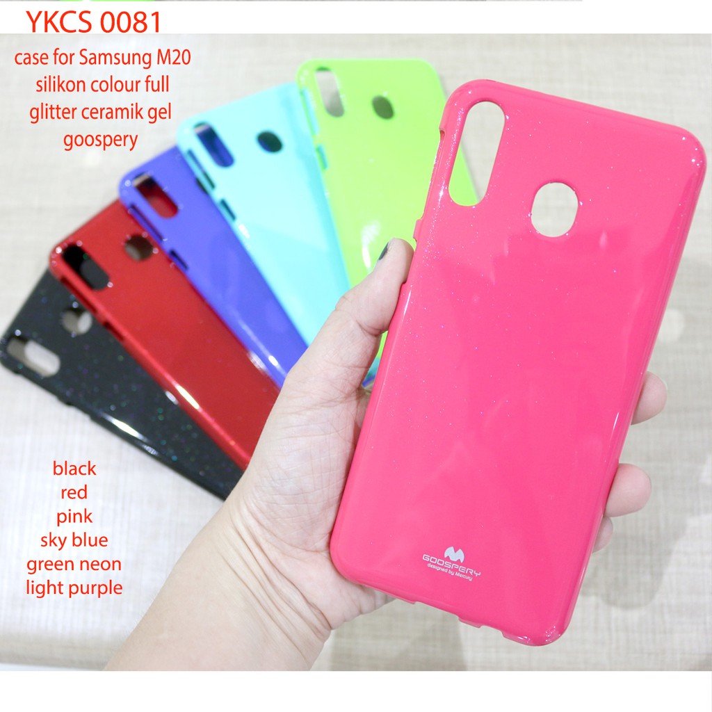 YKCS 0081 Samsung M20 silikon back case jelly soft warna warni glitter TPU sarung HP neon softcase