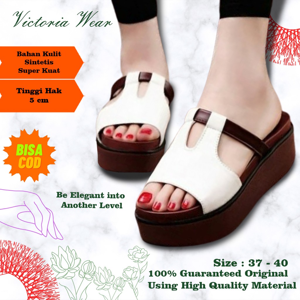 Sandal Wedges Import Wanita Kulit Casual Korea Jelly Casual Murah Sendal Sandal Wanita MR107C41
