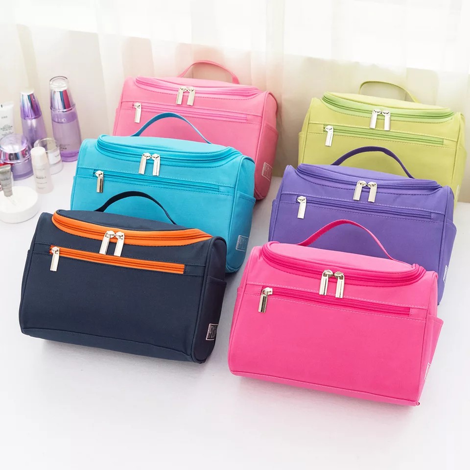 Tas Traveling Wanita Organizer Wash Bag Kosmetik Makeup Alat Mandi Anti Air Kapasitas Besar