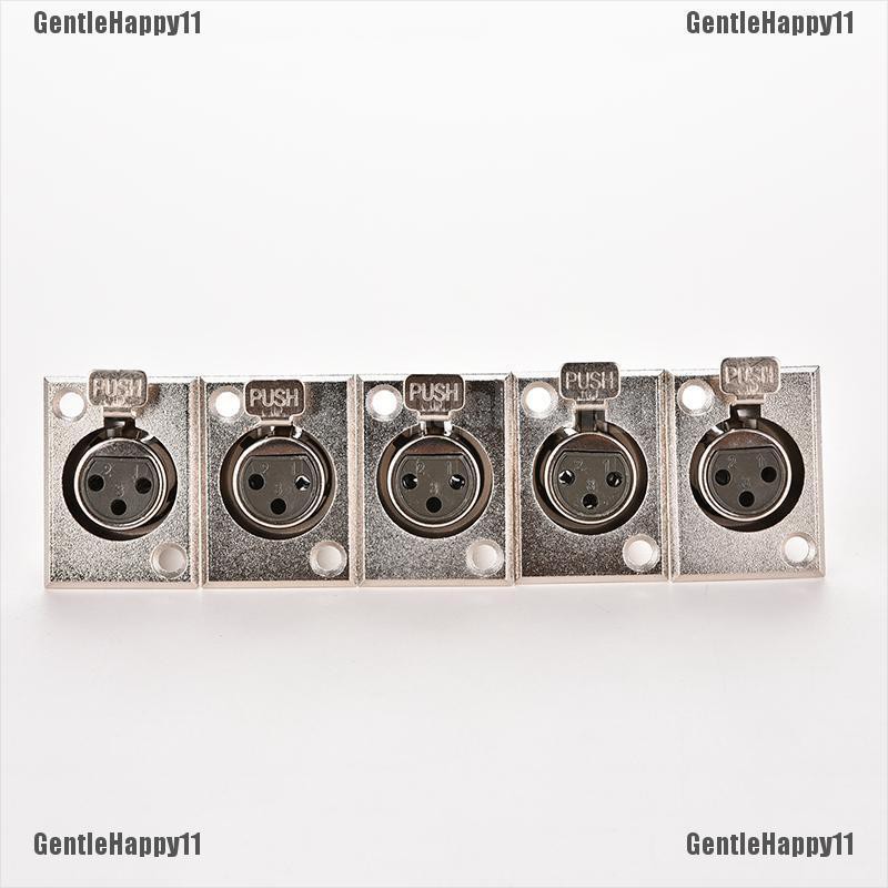 GEN  5pcs Female Chassis Socket 3-Pin XLR Jack Panel Mount Connector Nickel Housing