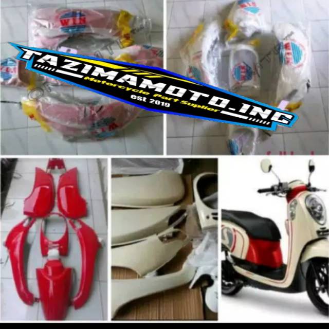 FULL BODY SCOOPY FI 2013 - 2016 MERAH CABE - PUTIH