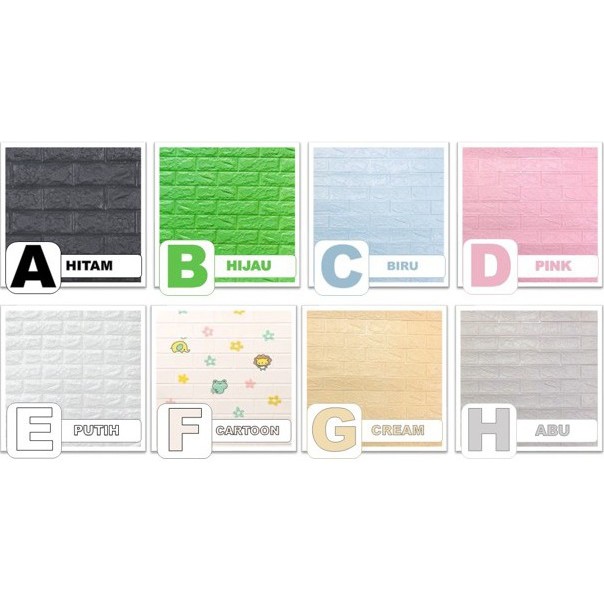 [IMPOR] Fashion Fair - D6020 Wallpaper Dinding Foam 3D Motif Batu Bata / Waterproof (77x70CM)-Bata