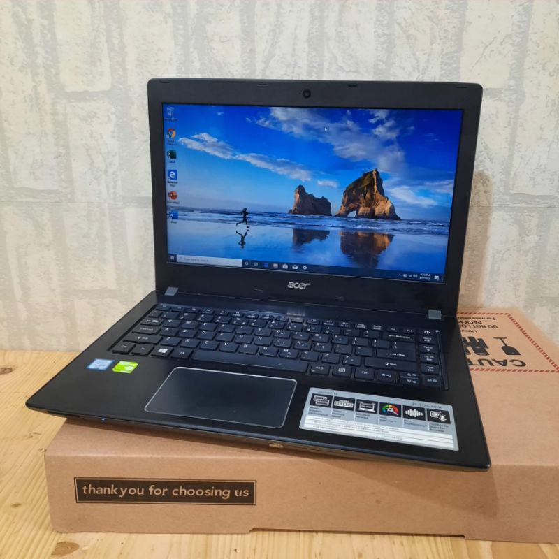 Laptop Acer Aspire E5-475G Core i5-6200U Ram 4GB HDD 500GB Nvidia Geforce 940MX 2GB Siap gaming editing