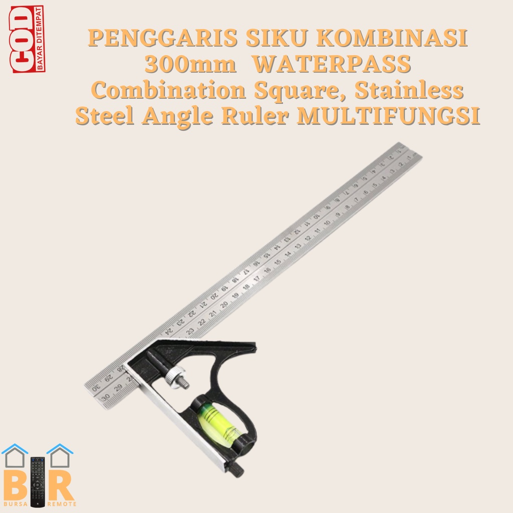 

PENGGARIS SIKU L KOMBINASI 300 mm WATERPASS Combination Square, Stainless Steel