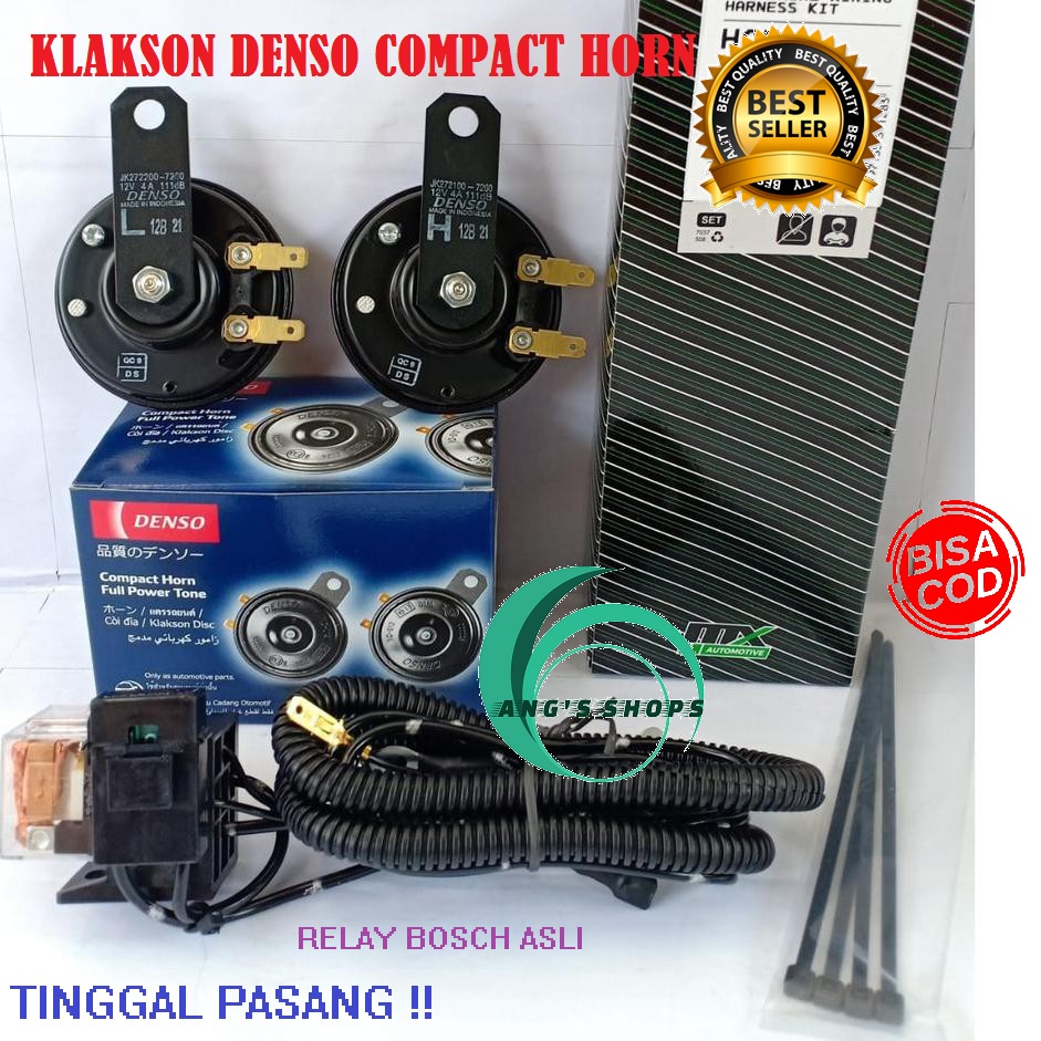 Paket Komplit Klakson Avanza Ori Original kabel Relay MX Denso Compact Horn Set 12v mobil motor