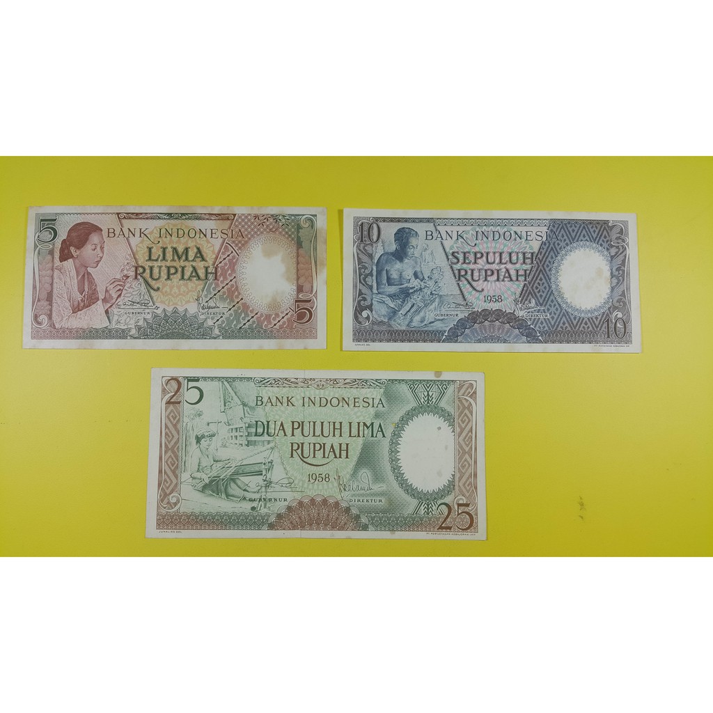 Uang Kuno Indonesia Seri Pekerja Tahun 1958 Set