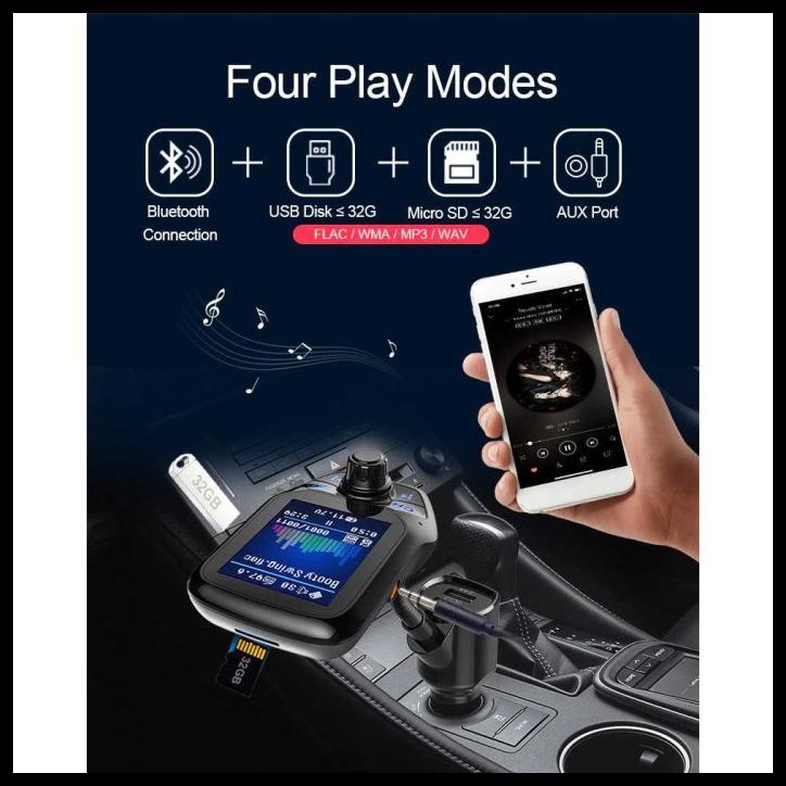 Bluetooth Audio Receiver Fm Transmitter Usb Charger