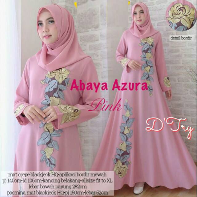 Abaya Bordir / Simple Abaya / Gamis Bordir / Abaya Azura