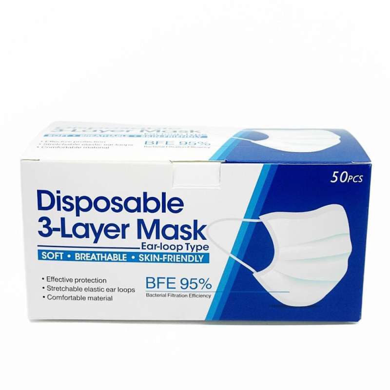 Masker Earloops 3 Ply Isi 50 Pcs Box Masker Uncare Disposible Facemask Masker isi 50