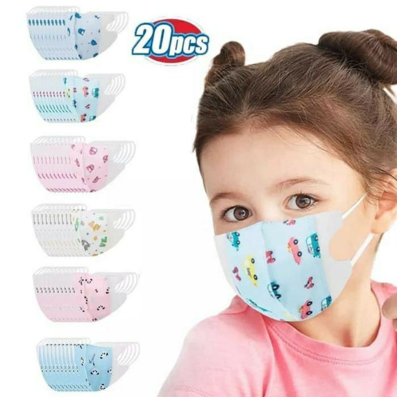 Masker Duckbill Anak 3 Ply Surgical Mask Protective Mask isi 20