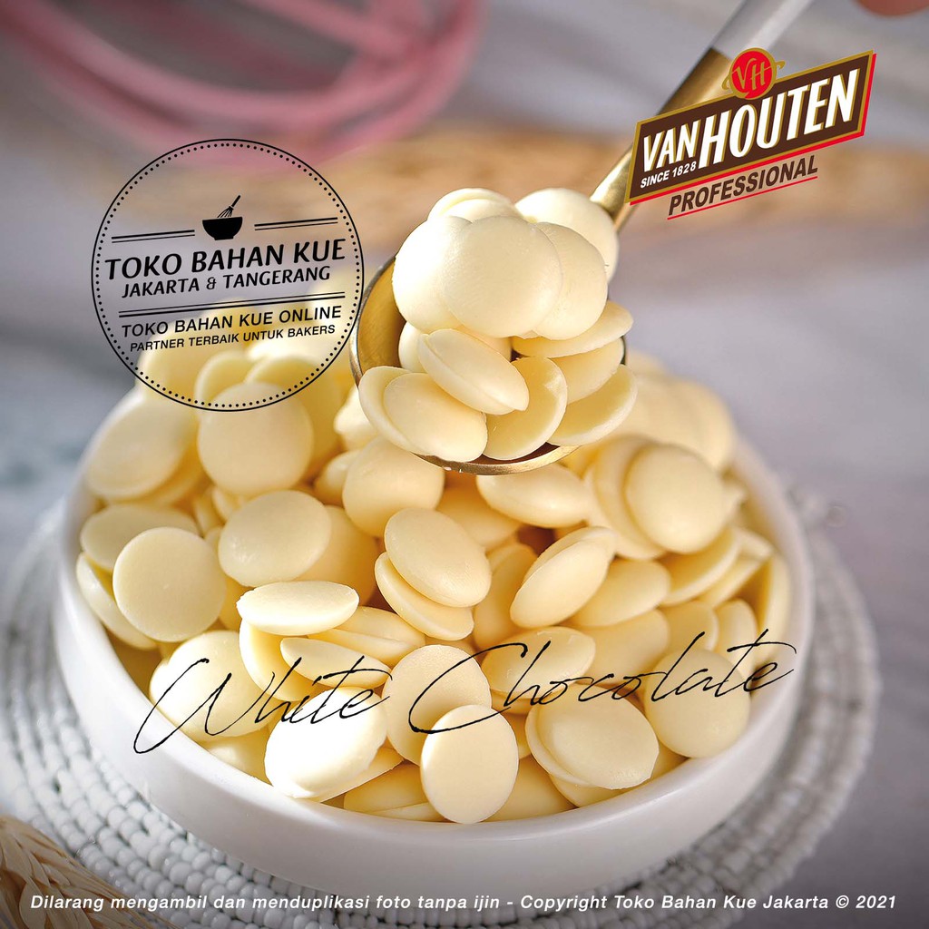 

Van Houten White 27,8% 100gr Chocolate Couverture Coin Cokelat Putih Susu Coklat Baking