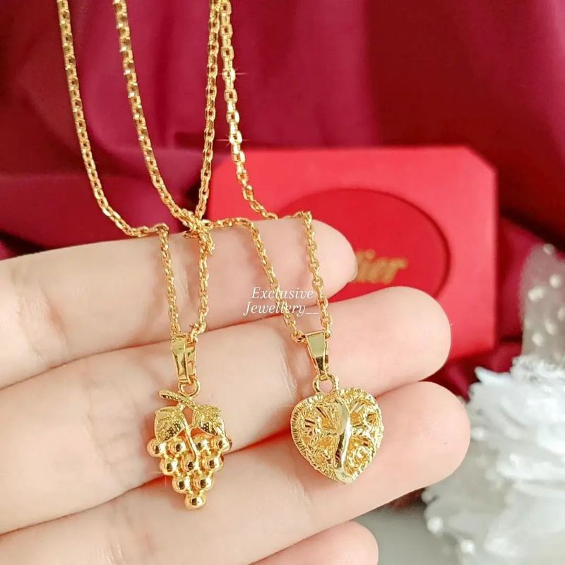 Kalung lapis emas 24karat persis emas asli