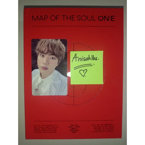 BTS MAP OF THE SOUL ONE DVD SEOKJIN PHOTOCARD