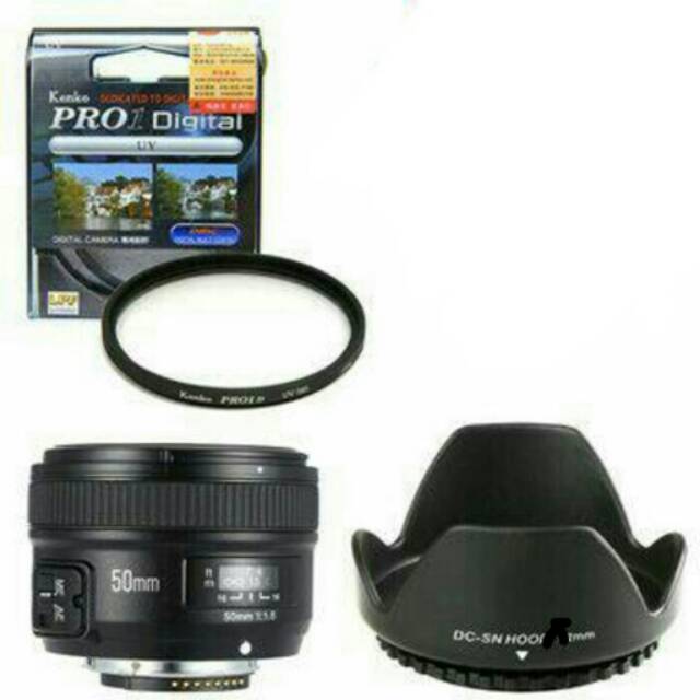 FIX YONGNUO YN 50MM F1.8 FOR NIKON  YN50mm AF-S free lenshood dan uv filter  YONGNUO Lensa -EF Fix N