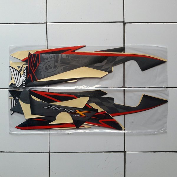 sticker striping body lis motor supra x 125r 2008 full hitam