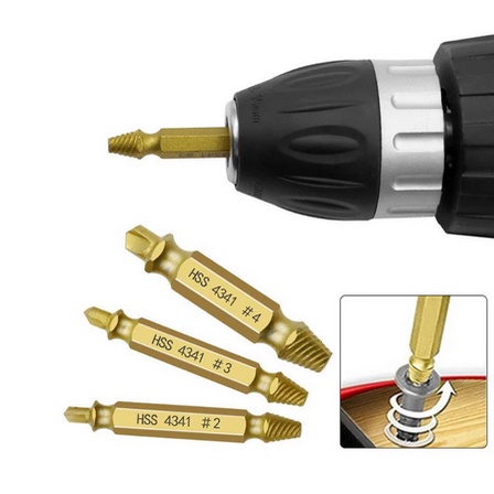 6pcs Tap Balik Screw Extractor Alat Pembuka Baut Skrup Rusak Screw-3