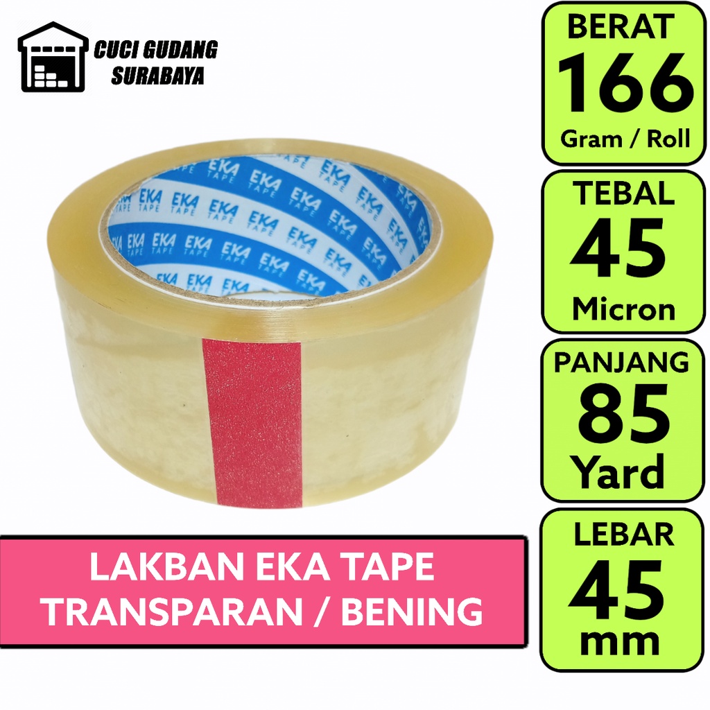 

Lakban / Isolasi Bening & Coklat 45 mm Eka Tape Original Produksi By Daimaru