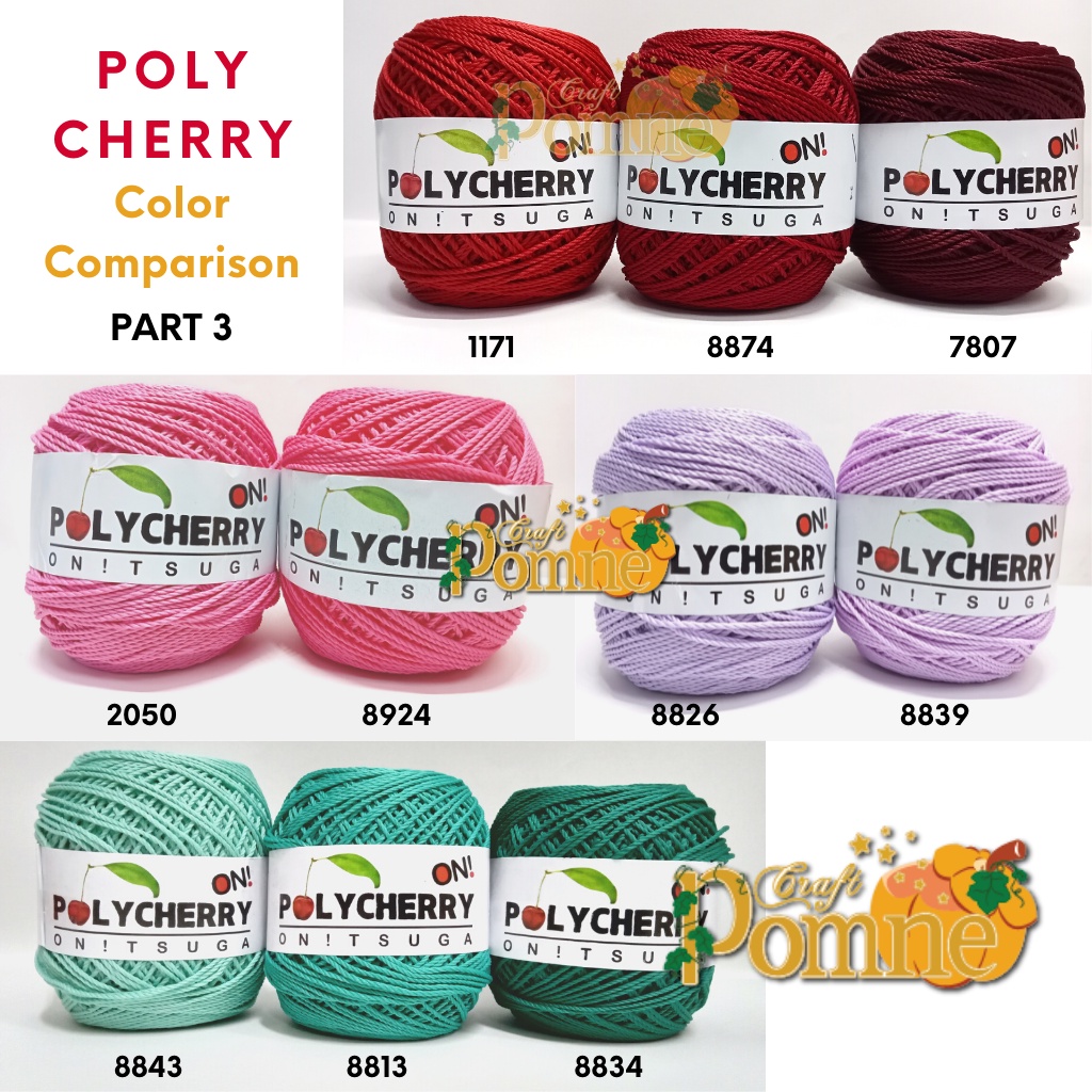 MURAH ORI Benang Rajut Onitsuga Poly Cherry (Polyester Yarn) - polycherry crochet yarn | benang rajut poly