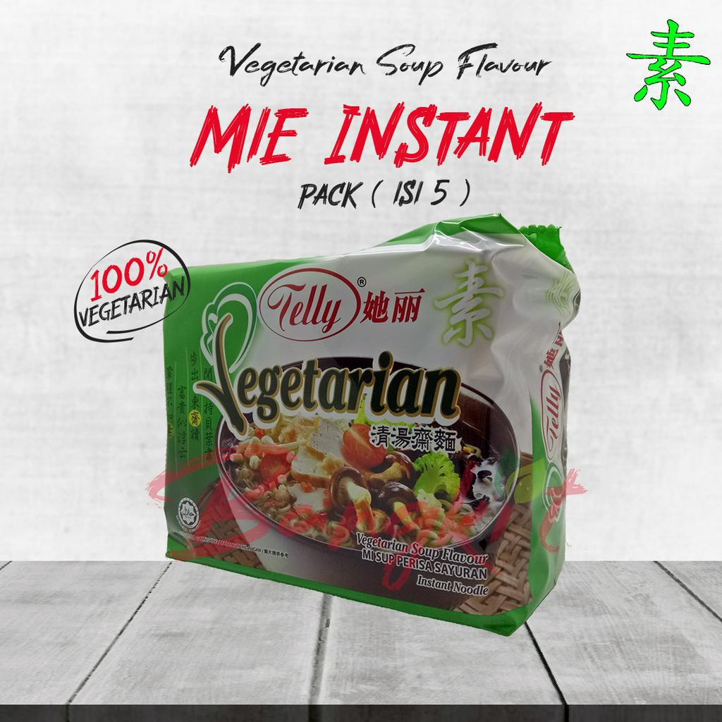 

Telly Mie Instant Sup Rasa Sayuran 1Pack Isi 5Bungkus Vegetarian Vegan