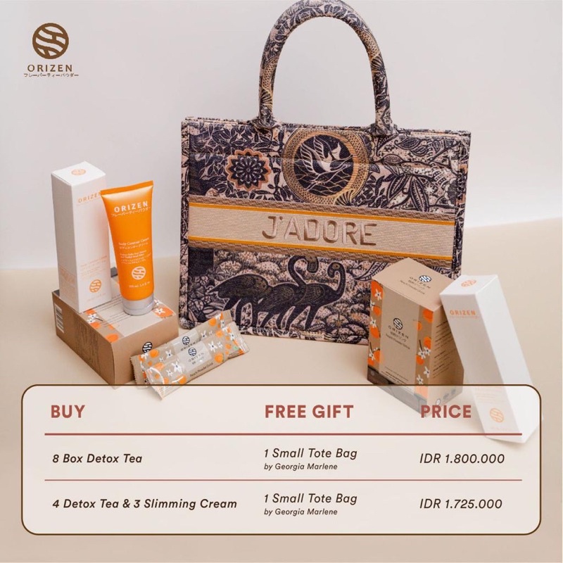 

ORIZEN DETOX PEACH TEA FREE TOTE BAG by GEORGIA MARLENE