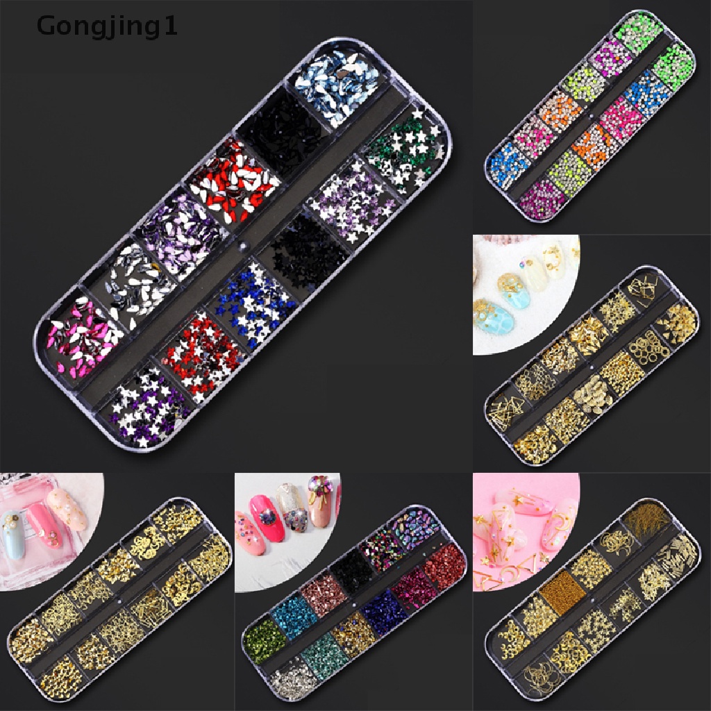 Gongjing1 Set Hiasan Kuku 3D Aneka Bentuk Untuk Nail Art