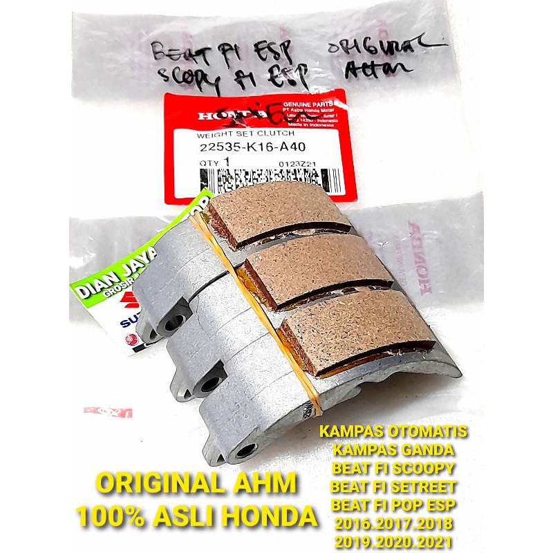 ( AHM ) Kampas Ganda oto k16 otomatis Kopling Honda Baet fi Scoopy fi esp 22535-K16-A40 ORI AHM Beat
