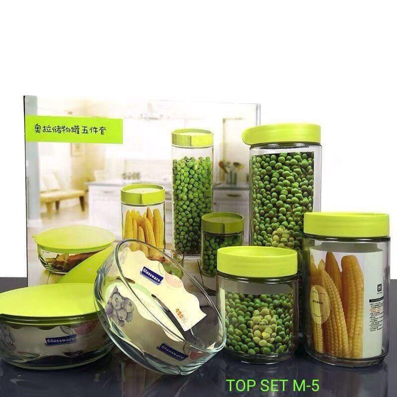 Toples merin set kaca isi 5
