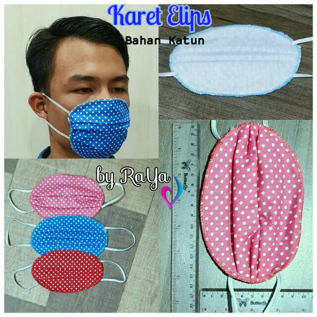 HARGA 1 LUSIN (12PCS) KARET ELIPS BAHAN KATUN MASKER KAIN