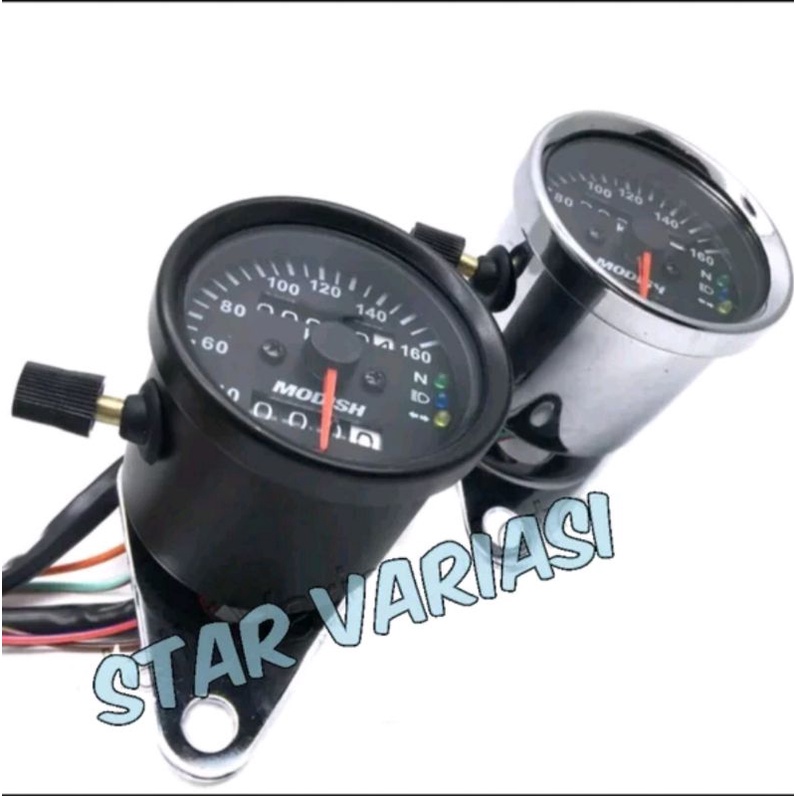 Spido speedometer bulat jarum gir ger custom lampu sen netral