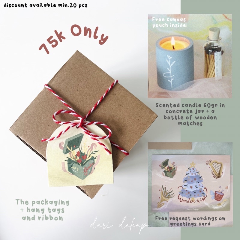 Christmas Hampers Scented Candle | Hampers Natal - Lilin Aromaterapi di dalam Jar Semen