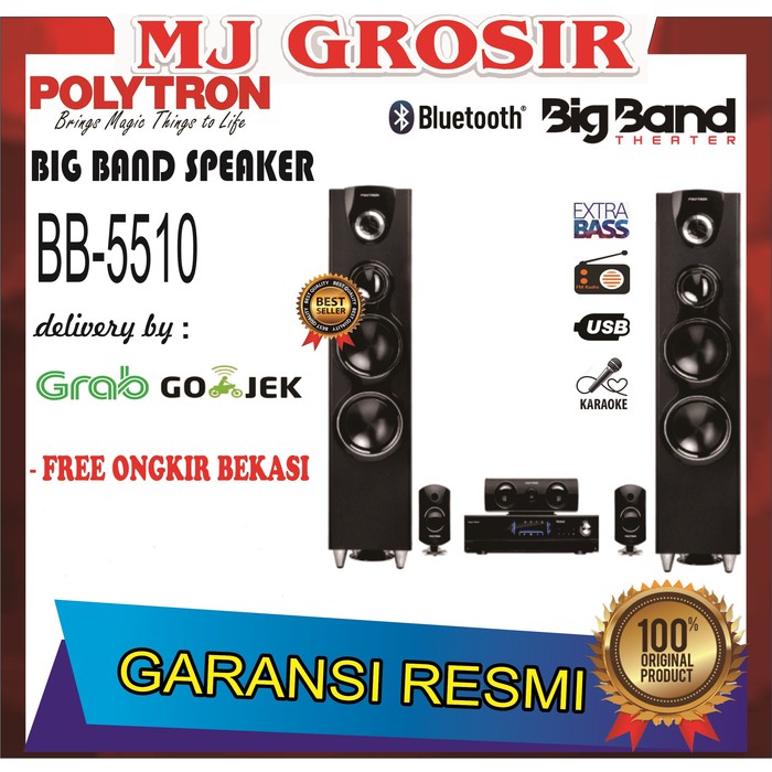 PROMO POLYTRON SPEAKER AUDIO BIG BAND BB 5510 BB5510 SUPER BASS USB