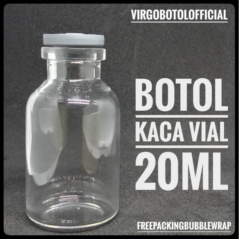 Jual Botol Kaca Vial 20ml Tutup Karet Shopee Indonesia 7041