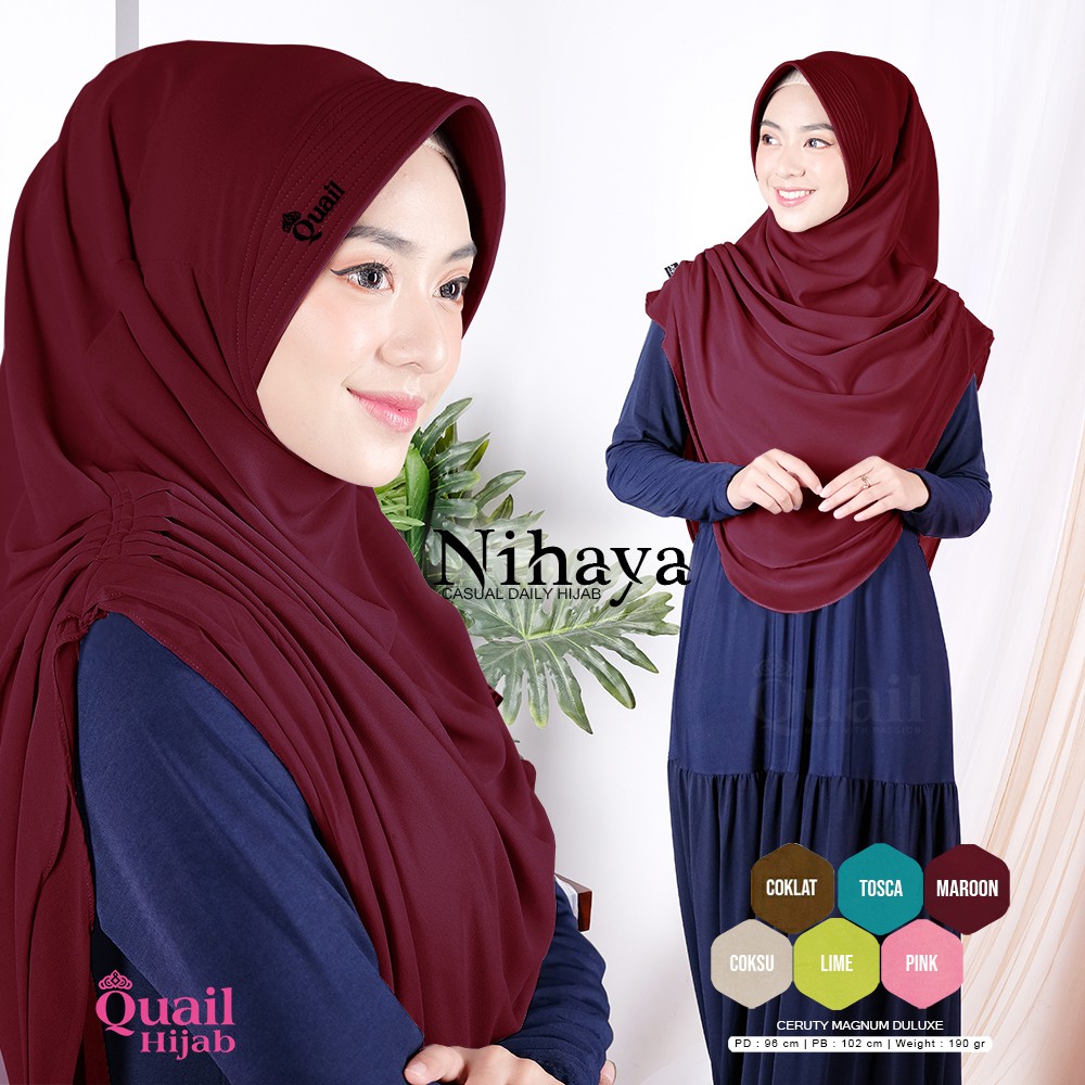 [QUAIL HIJAB] Jilbab Instan NIHAYA - Promo Hijab Kerundung Khimar Syari Bergo Instant