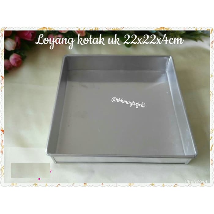 Loyang Kue Kotak uk 22x22x4cm Loyang Bolu Loyang Loyang Kue Kotak uk 22x22x4cm Loyang Bolu Loyang