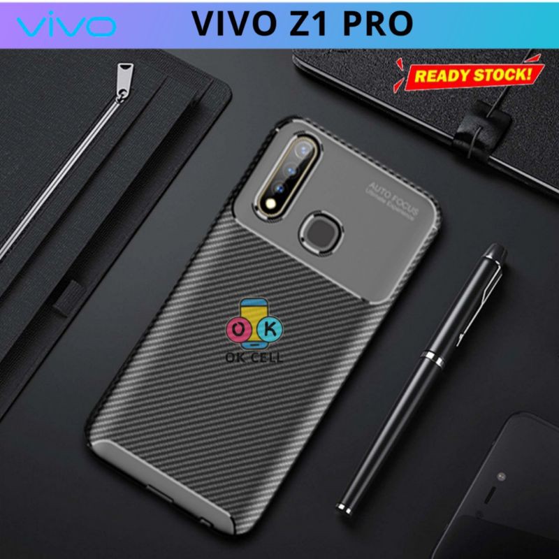 Case VIVO Z1 PRO Softcase Carbon - Case Auto Focus TPU Slim Fit Casing Karbon Delkin Original