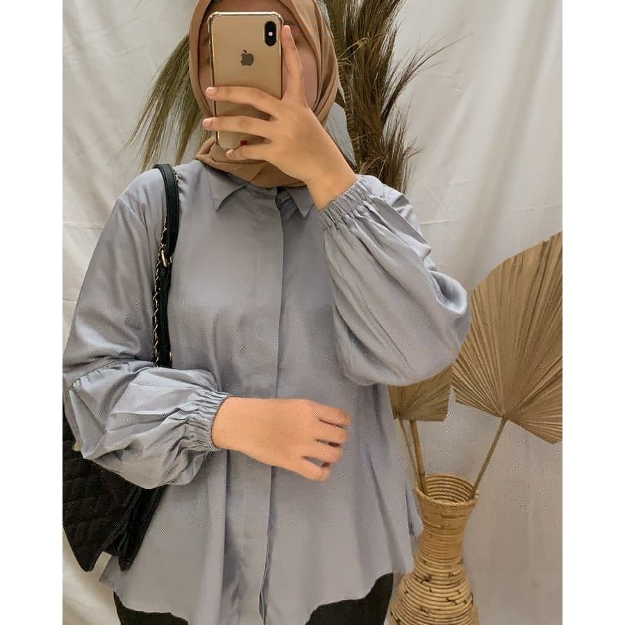 Kemeja Wanita / Amara Shirt Baju Formal Wanit Bahan Rayon Adem All Size Fit To L-2