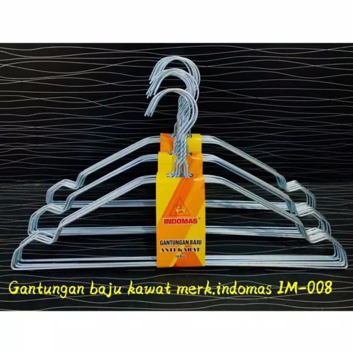 Gantungan Baju Kawat Dewasa 1 Set Pack Isi 10 Pcs Silver / Warna Warni HT