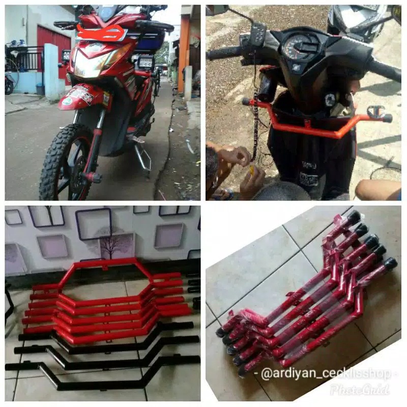 tubullar CrashBar dudukan lampu Beat street Mio