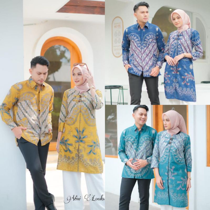 ATASAN BATIK COUPLE MODERN LARASATI CHINESE LOOK || ATASAN KERJA || M-L-XL-XXL-3L