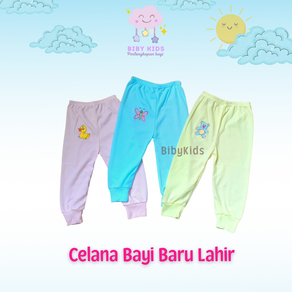 Celana Panjang Bayi Baju Baby Baru Lahir Laki Perempuan Perlengkapan Newborn Baby Murah Bordir