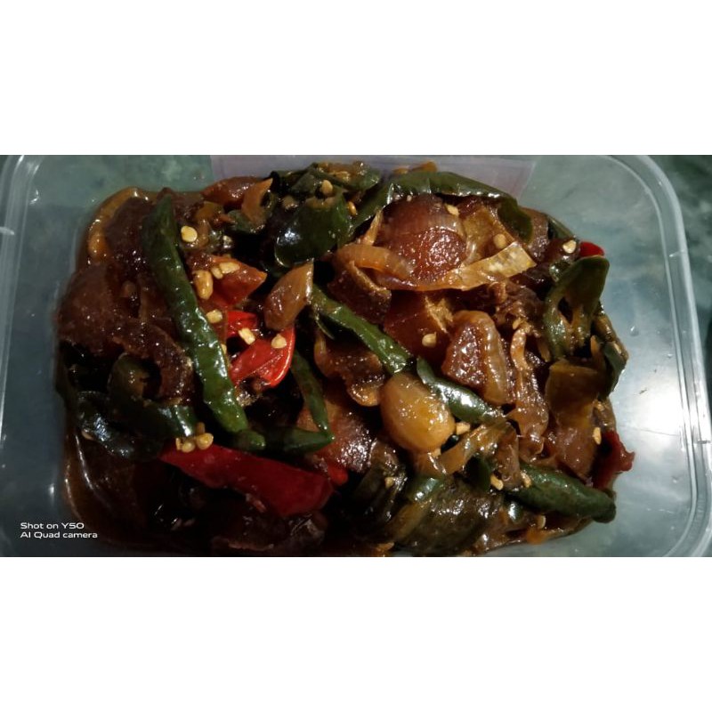 

Oseng kikil cabe hijau 750ml