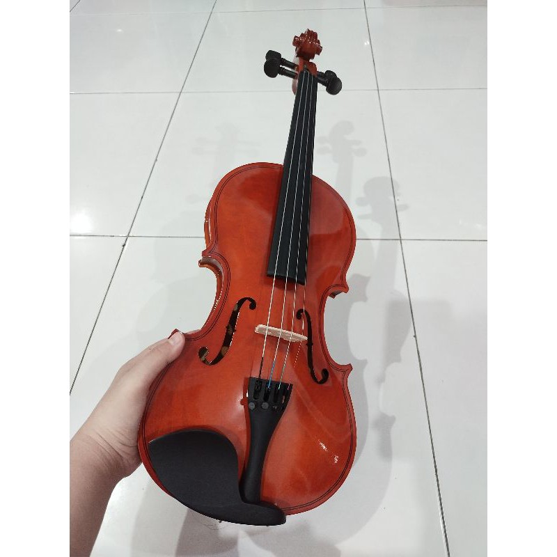 Biola Dluxe violin biola merk Deluxe dengan case rosin bow siap pakai size 4/4 3/4 1/2 1/4 dan 1/8