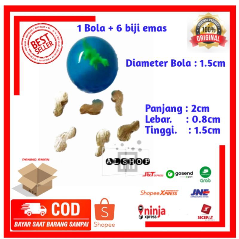 MAINAN BOLA BEKEL SET | MAINAN 1 BOLA 6 BIJI EMAS